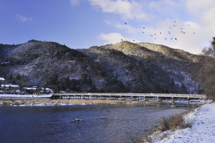 嵐山・桂川と渡月橋・冬